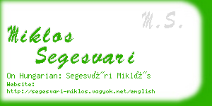 miklos segesvari business card